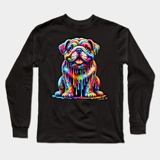 Colorful melting Bulldog #8 Long Sleeve T-Shirt